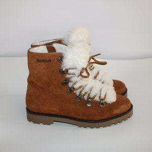 BEARPAW Brown Vanna Lace Up Suede Boots Size 7